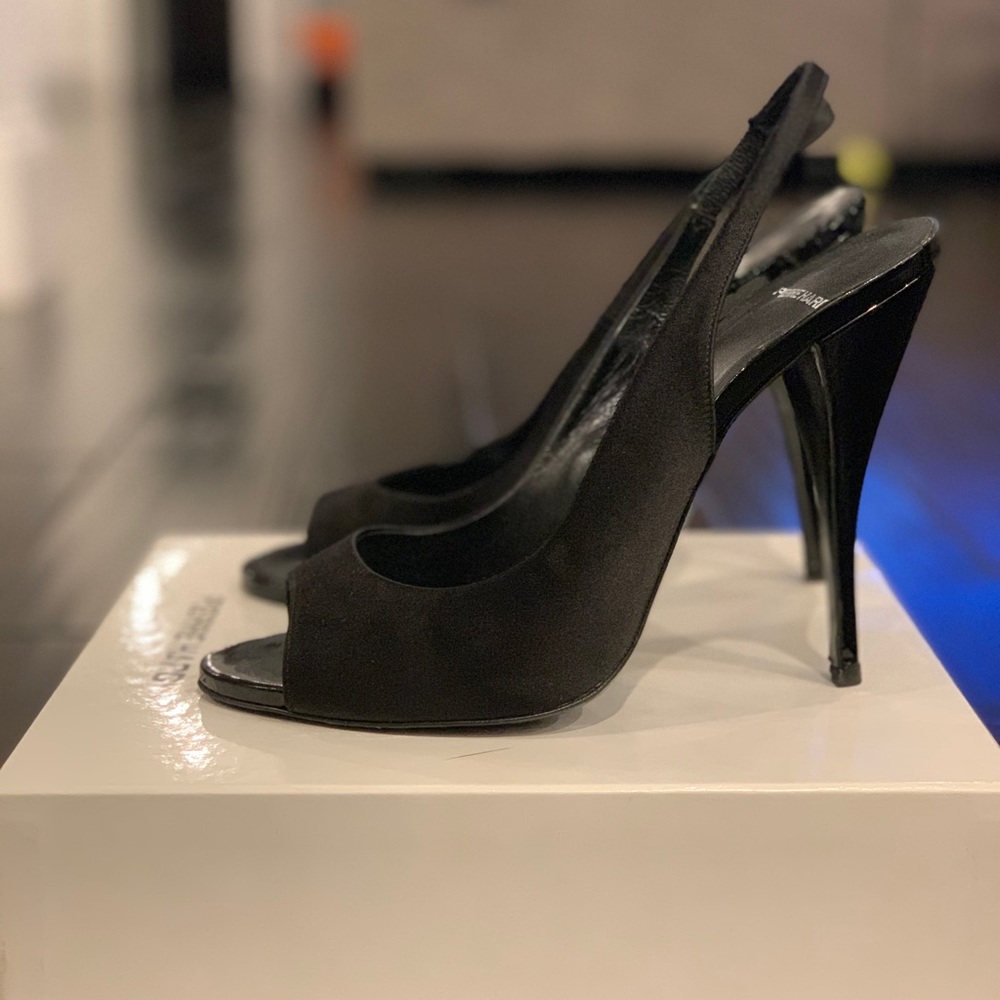 Pierre Hardy Black Satin Pump